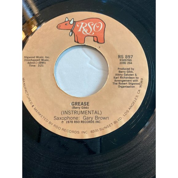 Vintage 7” 45 RPM vinyl record Frankie Valli Grease instrumental - Picture 2 of 4